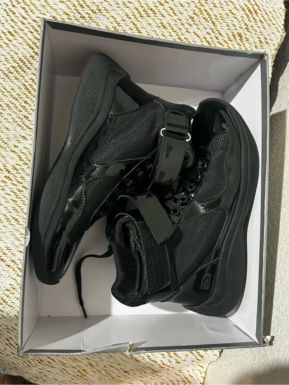 Prada Black High-Top Sneakers - Matte Black